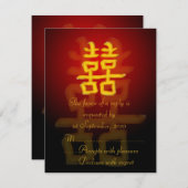 RSVP Card Chinesisches Doppelglücksgefühl (Vorne/Hinten)
