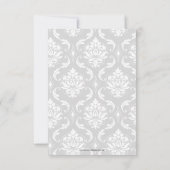 RSVP CARD Damask Monogram Name Yellow Einladung (Rückseite)