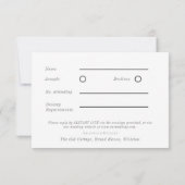 RSVP Card Dark and Moody Wedding Karte (Rückseite)