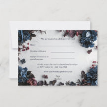 RSVP Card Deep Woodland Romance Wedding