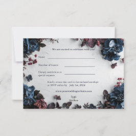 RSVP Card Deep Woodland Romance Wedding Dankeskarte