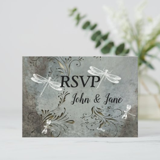 RSVP Card Dragonfly Dreams (Stehend Vorderseite)