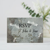 RSVP Card Dragonfly Dreams Karte (Stehend Vorderseite)