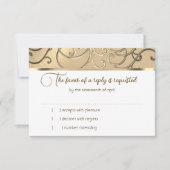 RSVP Card Elegant Gold Filigree Einladung (Vorderseite)