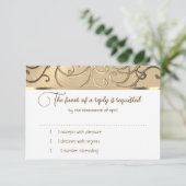 RSVP Card Elegant Gold Filigree Einladung (Stehend Vorderseite)