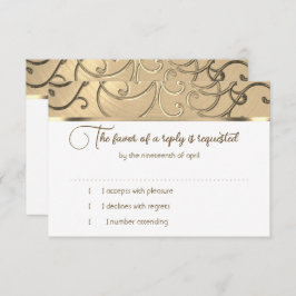 RSVP Card Elegant Gold Filigree Einladung