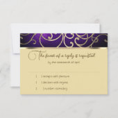 RSVP Card Elegant Lila und Gold Filigree (Vorderseite)