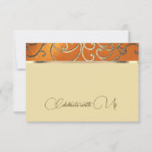RSVP Card Elegant Orange und Gold Filigree Einladung (Vorderseite)
