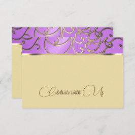 RSVP Card Elegante Orchid und Gold Filigree Einladung