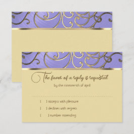 RSVP Card Eleganter Lavender Lila Gold Filigree Einladung