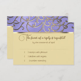 RSVP Card Eleganter Lavender Lila Gold Filigree Einladung