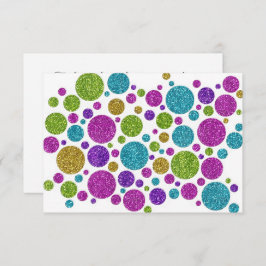 RSVP Card Farbige Glittery Punkte auf jeder Farbe