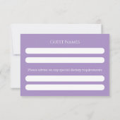 RSVP Card Floral Cross Christening Lilac (Rückseite)