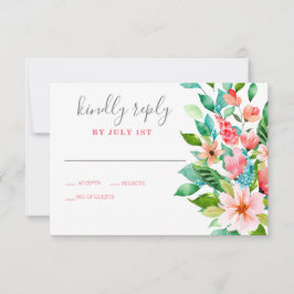 RSVP Card für tropische Blumenstrände Karte