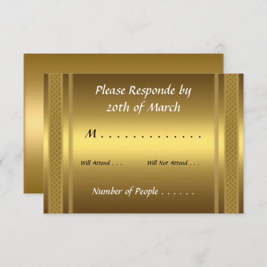 RSVP Card Gold (Vorne/Hinten)
