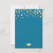 RSVP Card - Gold Confetti Dots Royal Blue Karte (Rückseite)