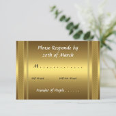 RSVP Card Gold Karte (Stehend Vorderseite)