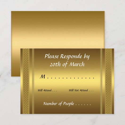 RSVP Card Gold Karte (Vorne/Hinten)