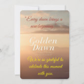 RSVP Card – Golden Dawn | Elegant Sunrise New Year (Rückseite)