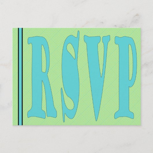 RSVP Card-GreenAqua Einladungspostkarte (Vorderseite)