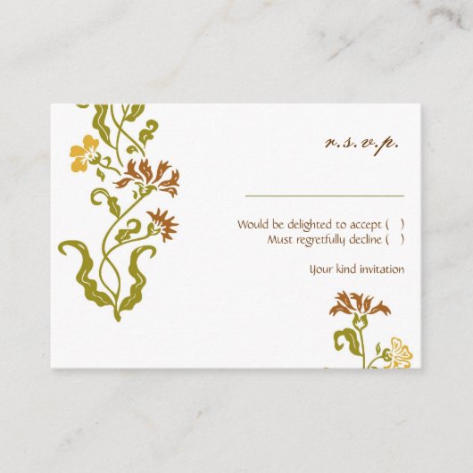RSVP Card Herbst Garland Begleitkarte (Vorderseite)