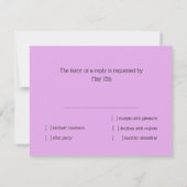 RSVP Card Lila türkisfarbener Star von David Einladung (Rückseite)