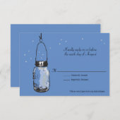 RSVP Card Mason Jar and Fireflies (Vorne/Hinten)
