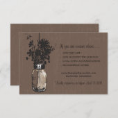 RSVP Card Mason Jar and Fireflies (Vorne/Hinten)