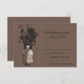 RSVP Card Mason Jar and Fireflies (Vorne/Hinten)