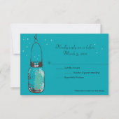 RSVP Card Mason Jar and Fireflies (Vorderseite)