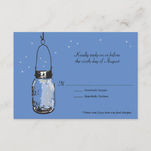 RSVP Card Mason Jar and Fireflies Karte