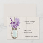 RSVP Card Mason Jar and Fireflies Karte (Vorne/Hinten)