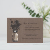 RSVP Card Mason Jar and Fireflies Karte (Stehend Vorderseite)