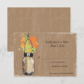 RSVP Card Mason Jar and Fireflies Karte (Vorne/Hinten)
