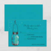 RSVP Card Mason Jar and Fireflies Karte (Vorne/Hinten)