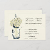 RSVP Card Mason Jar und Hydrangeas (Vorne/Hinten)