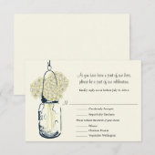 RSVP Card Mason Jar und Hydrangeas Karte (Vorne/Hinten)