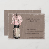 RSVP Card Mason Jar und Wildblumen (Vorne/Hinten)