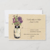 RSVP Card Mason Jar und Wildblumen (Vorderseite)