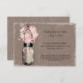 RSVP Card Mason Jar und Wildblumen (Vorne/Hinten)