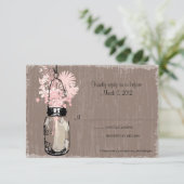 RSVP Card Mason Jar und Wildblumen (Stehend Vorderseite)