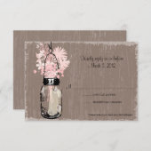 RSVP Card Mason Jar und Wildblumen (Vorne/Hinten)