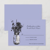 RSVP Card Mason Jar und Wildblumen Karte (Vorne/Hinten)