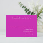 RSVP Card Masquerade Black Pink Blue (Stehend Vorderseite)