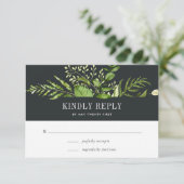 RSVP Card Midnight Garden Karte (Stehend Vorderseite)