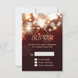 RSVP Card - Moderne Gold Glitzer Glitzern Karte