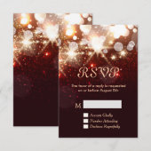 RSVP Card - Moderne Gold Glitzer Glitzern Karte (Vorne/Hinten)