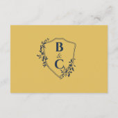 RSVP Card Navy Blue & Gold Marble Theme Begleitkarte (Rückseite)
