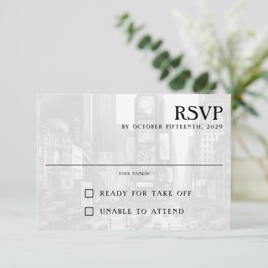 RSVP Card New York City Passport (Stehend Vorderseite)