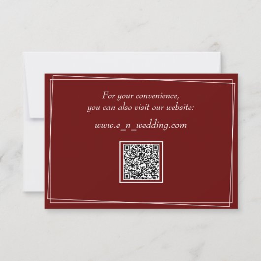 RSVP Card Open-Work Elegant Maroon Wedding (Rückseite)